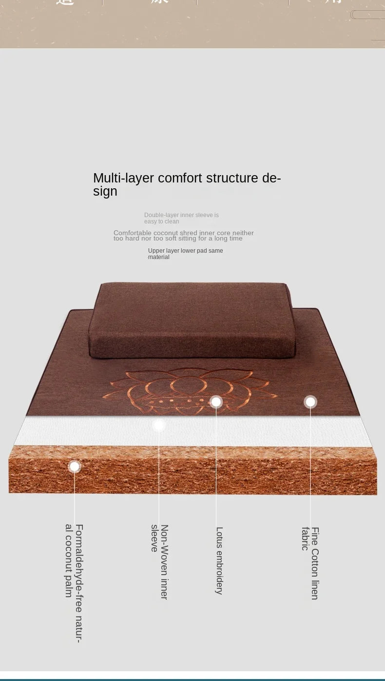 meditation cushion folding pure coconut meditation static  sitting on the cushion padded futon - Grab Life